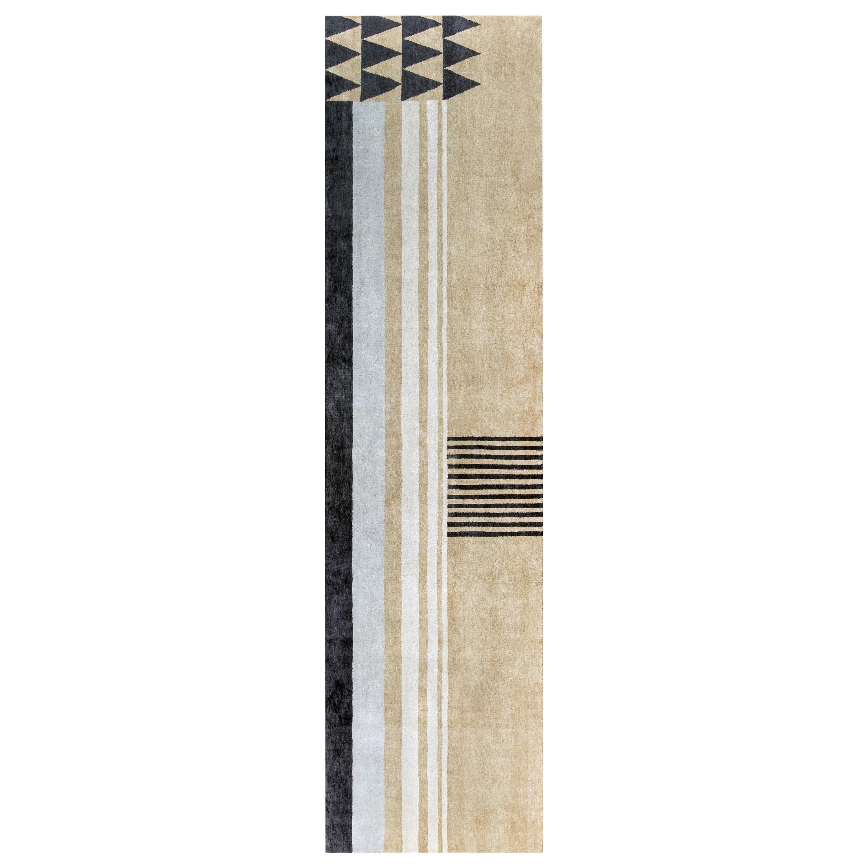 Art Deco-Inspired Hand-Knotted Silk 
Wool Runner by Doris Leslie Blau