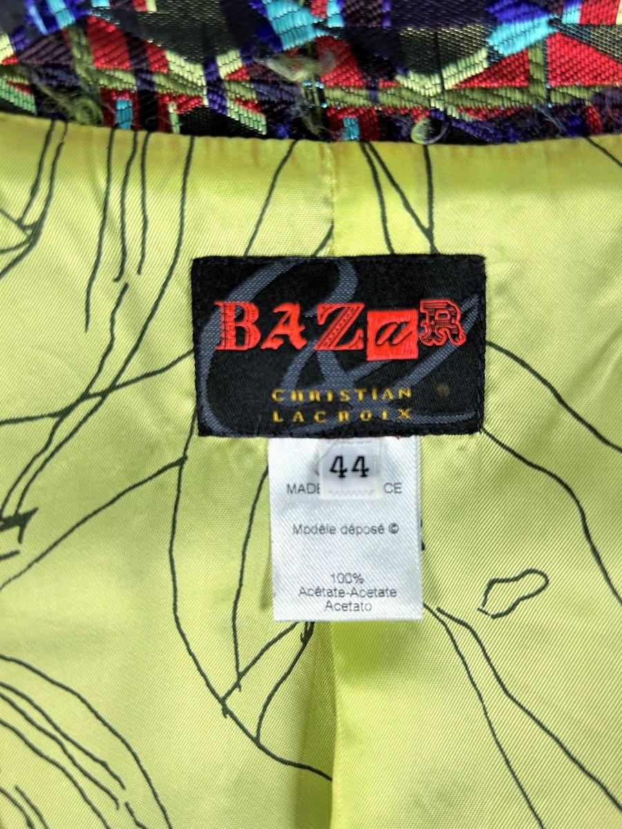 Black Art Deco-inspired lamé jacket by Christian Lacroix Circa 2000 For Sale