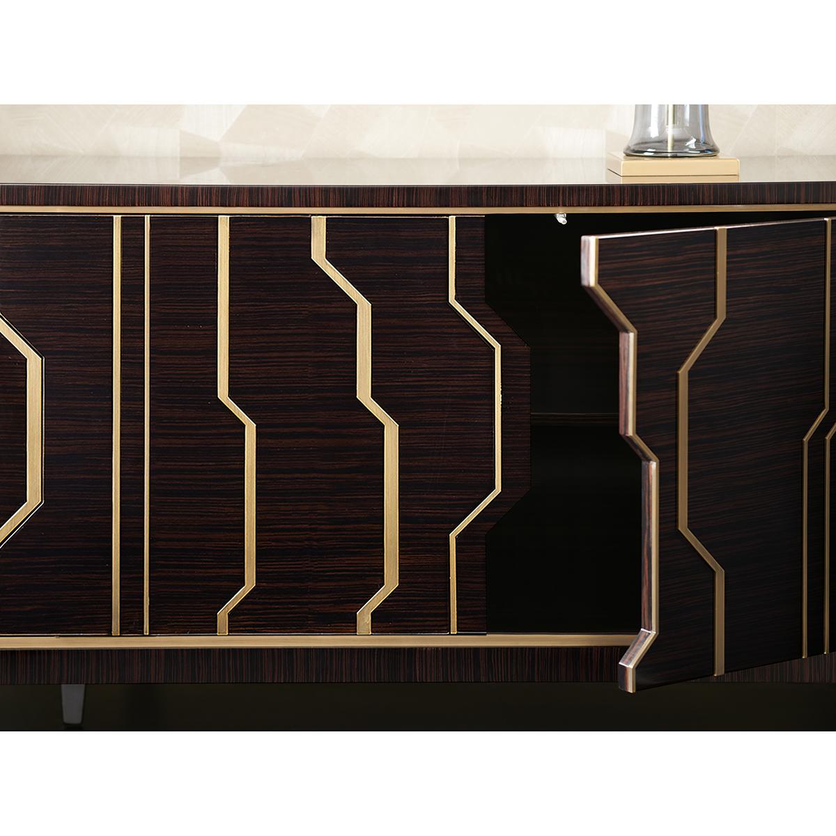 Art Deco Inspired Long Credenza In New Condition For Sale In Westwood, NJ