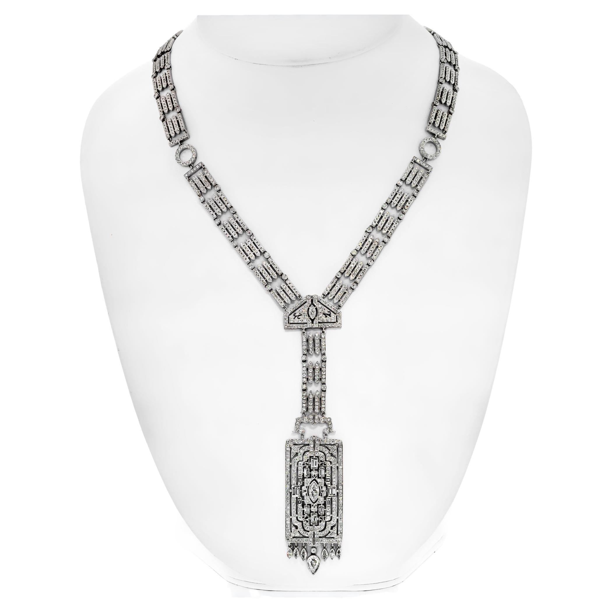 Art Deco Inspired Pendant Necklace For Sale at 1stDibs