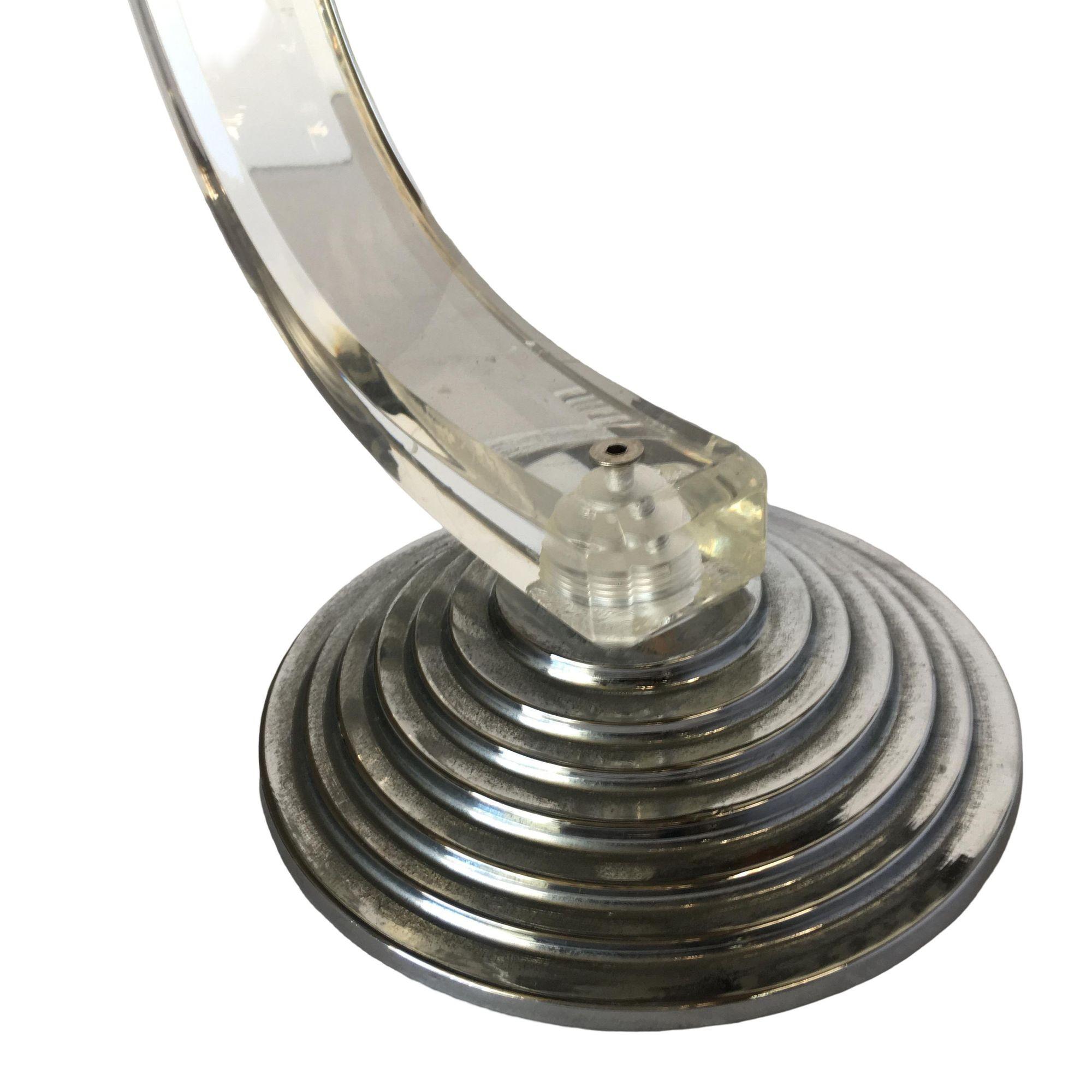 Américain Bougeoir en Lucite et Chrome d'inspiration Art Déco en vente