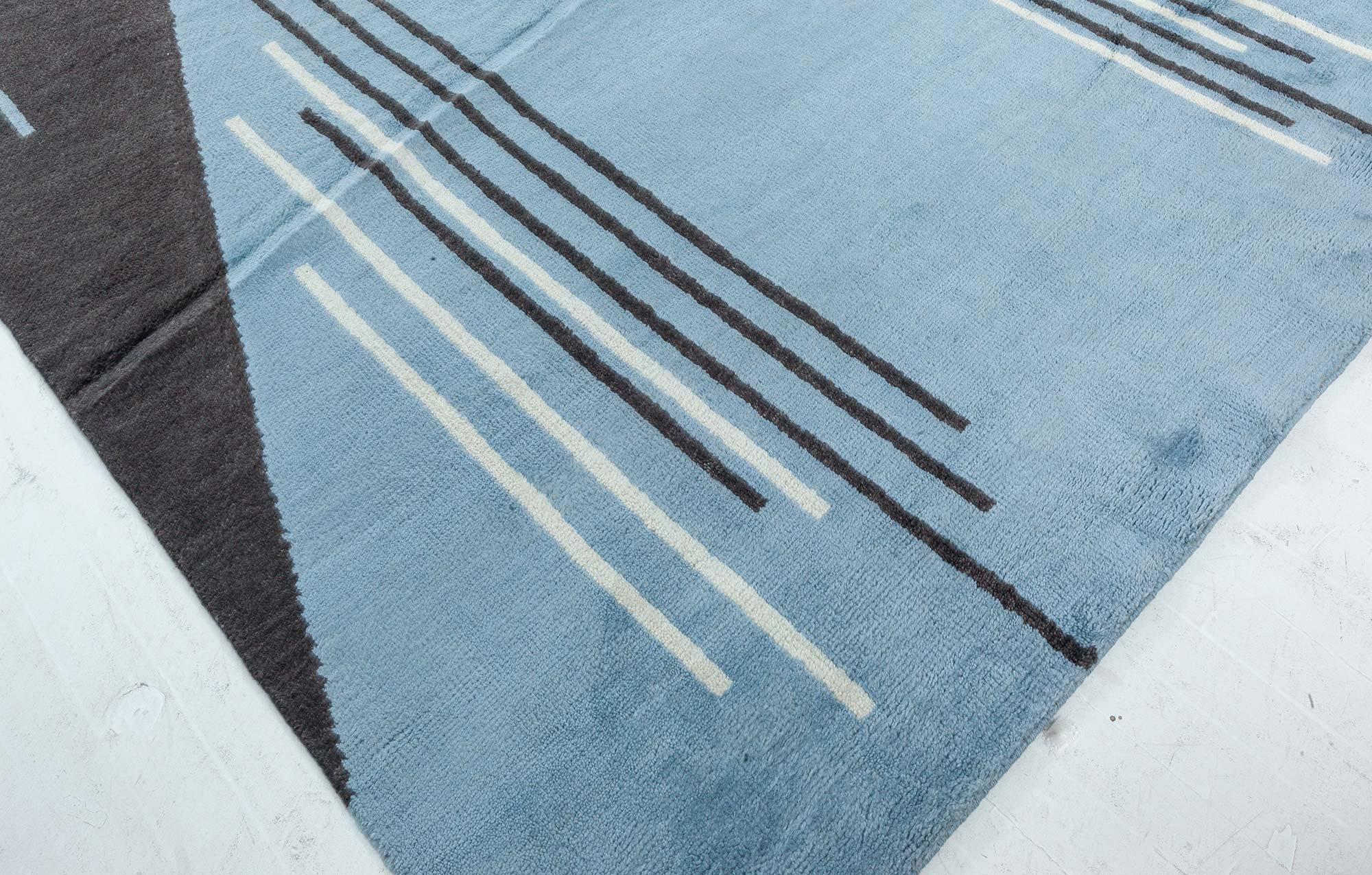 Annodato a mano Tappeto moderno di ispirazione Art Deco di Doris Leslie Blau in vendita