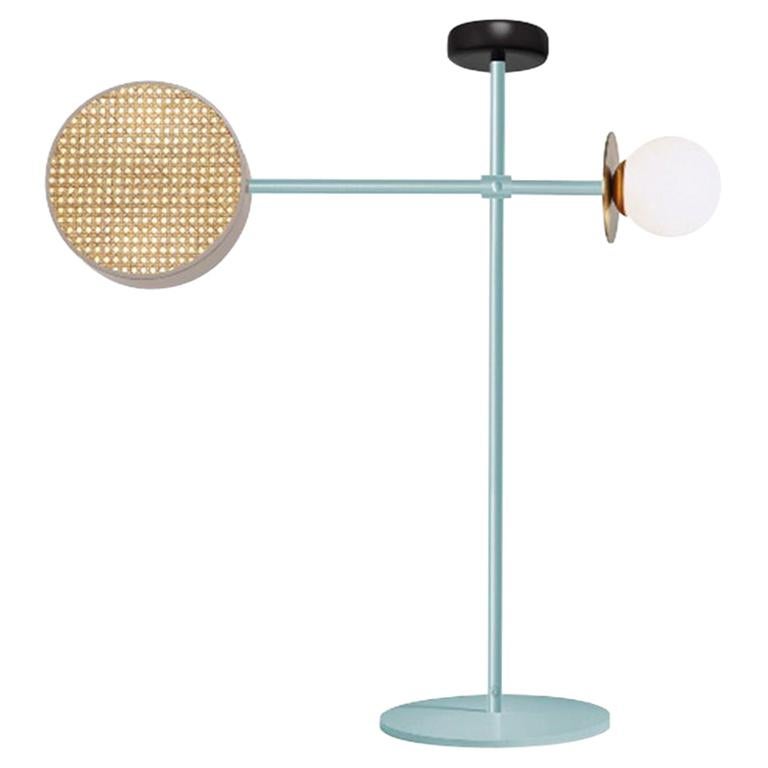 Art Deco inspired Monaco Floor Lamp in Jade, Lilac, Brass and Black Mambo For Sale