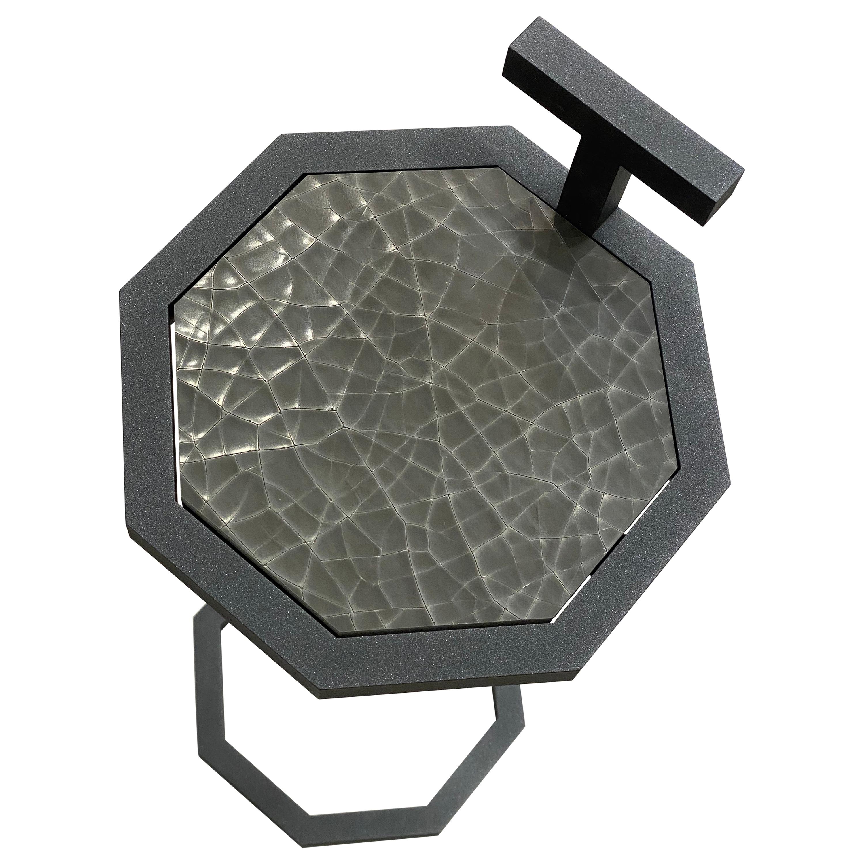 Art Deco Inspired Octogan Martini Table in Quartz finish & Jesmonite Tile