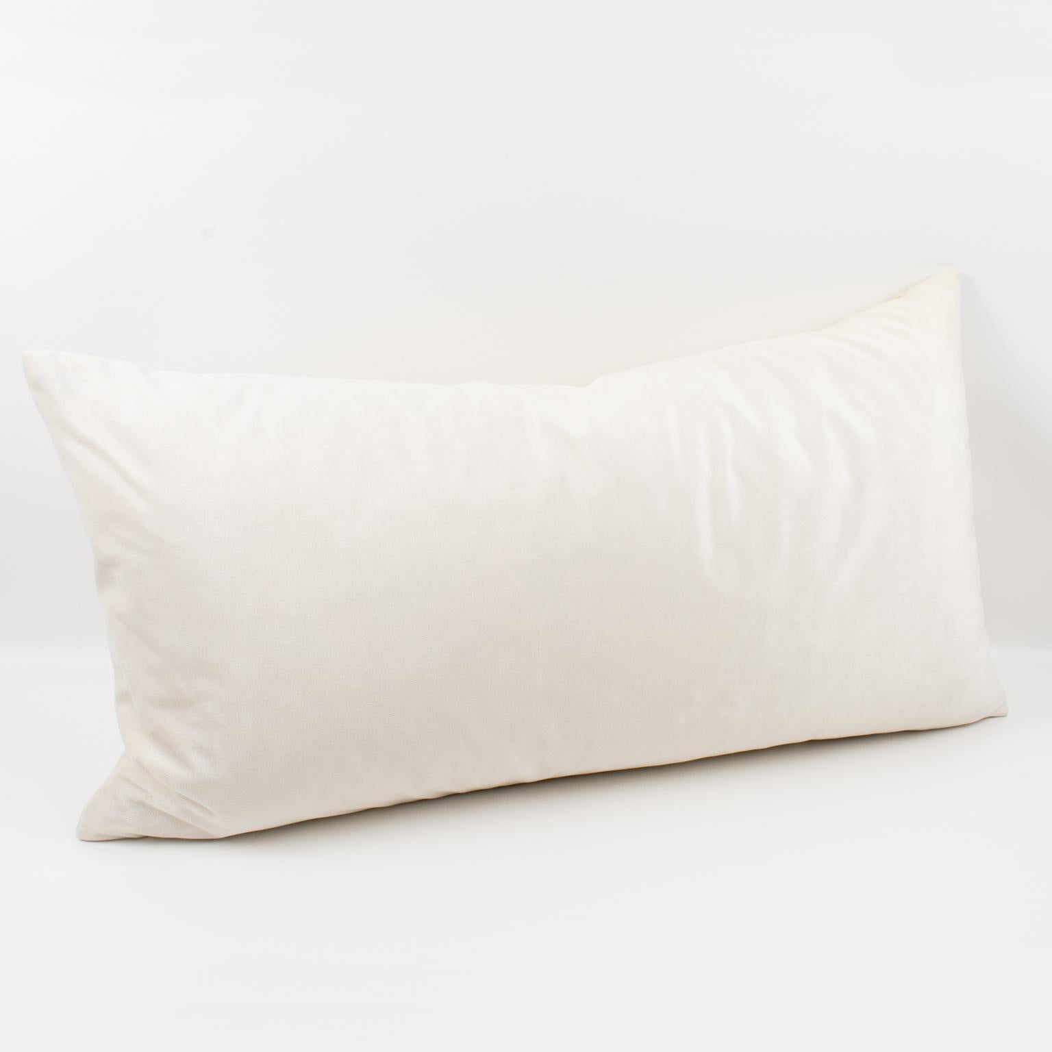 Cuscino da lancio in velluto bianco sporco di ispirazione Art Deco In condizioni ottime in vendita a Atlanta, GA