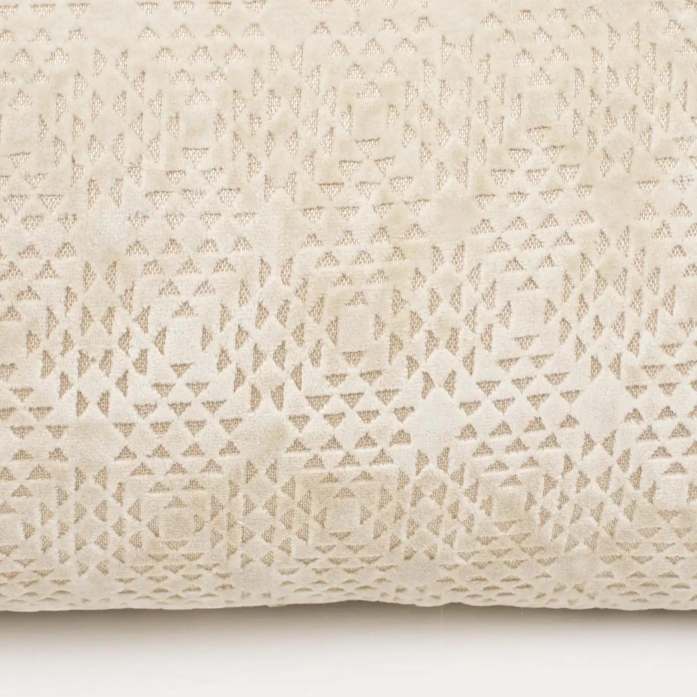 Contemporary Art Deco Inspired Off-White Velvet Throw Pillow For Sale