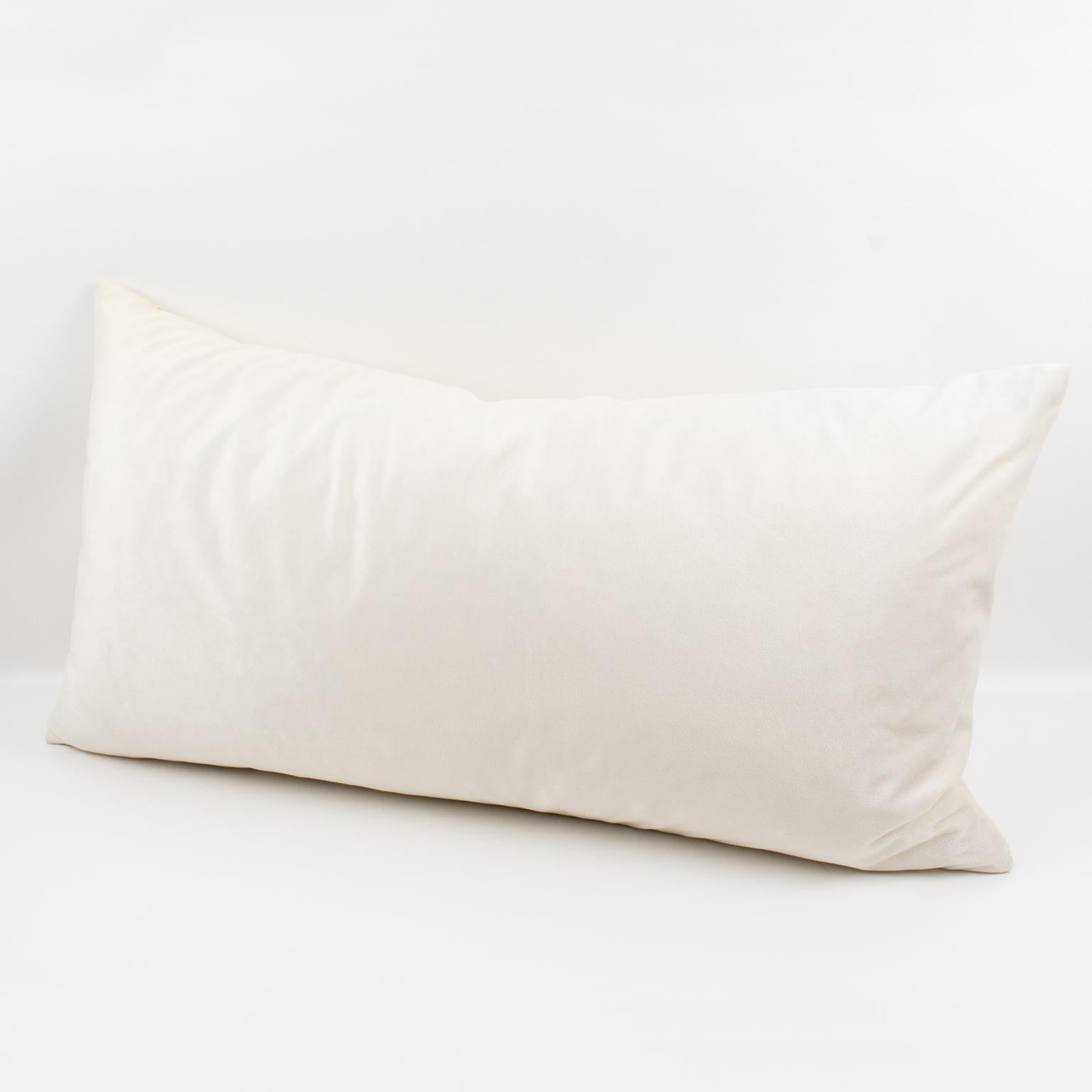 Cuscino da lancio in velluto bianco sporco di ispirazione Art Deco in vendita 2