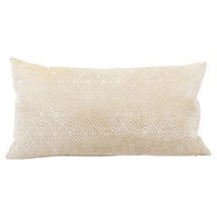 Used Art Deco Inspired Off-white Velvet Throw Pillow