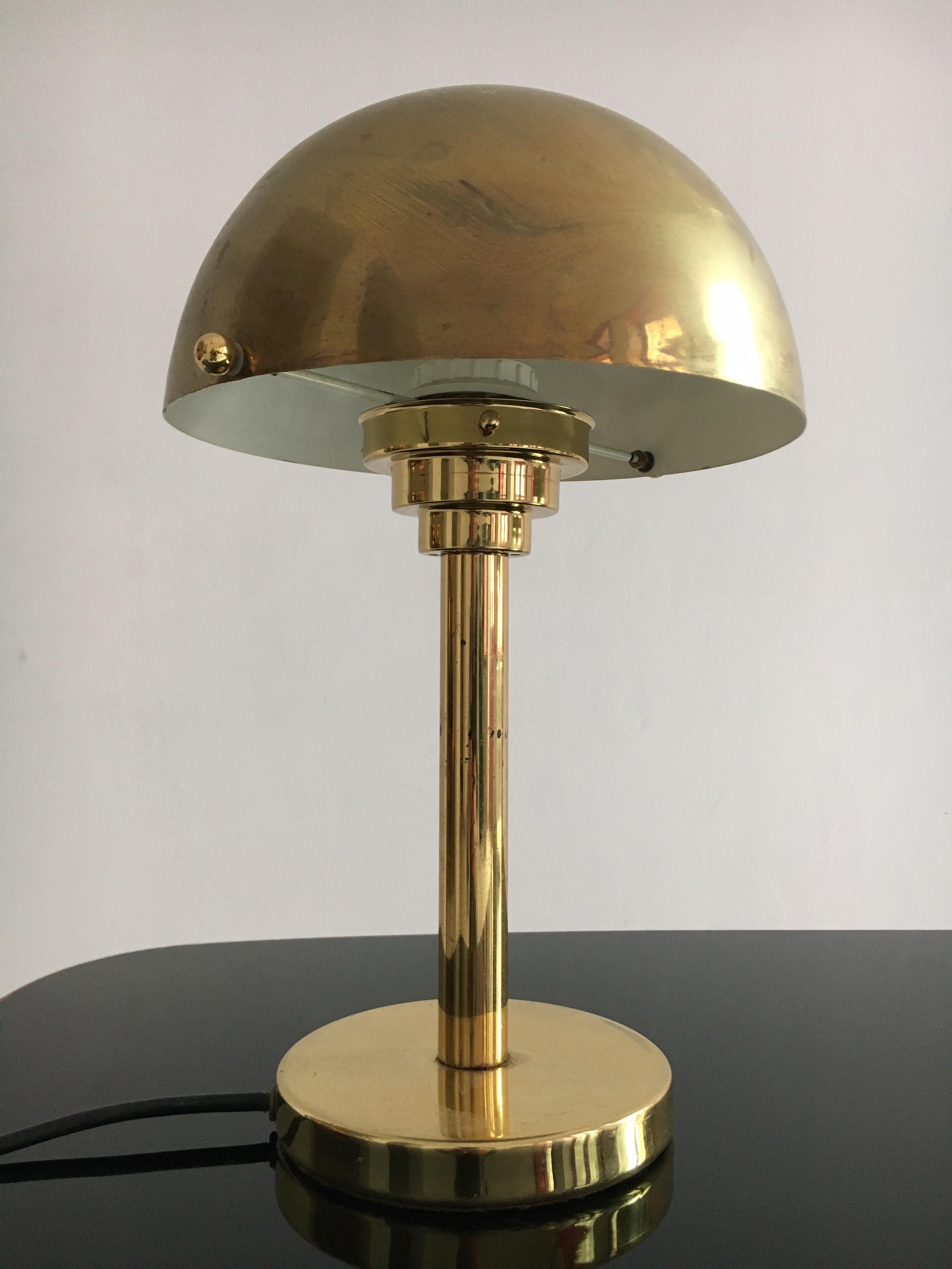 Art Deco Inspired Patinated Brass Mushroom Lamps, Austria, 1970s 4