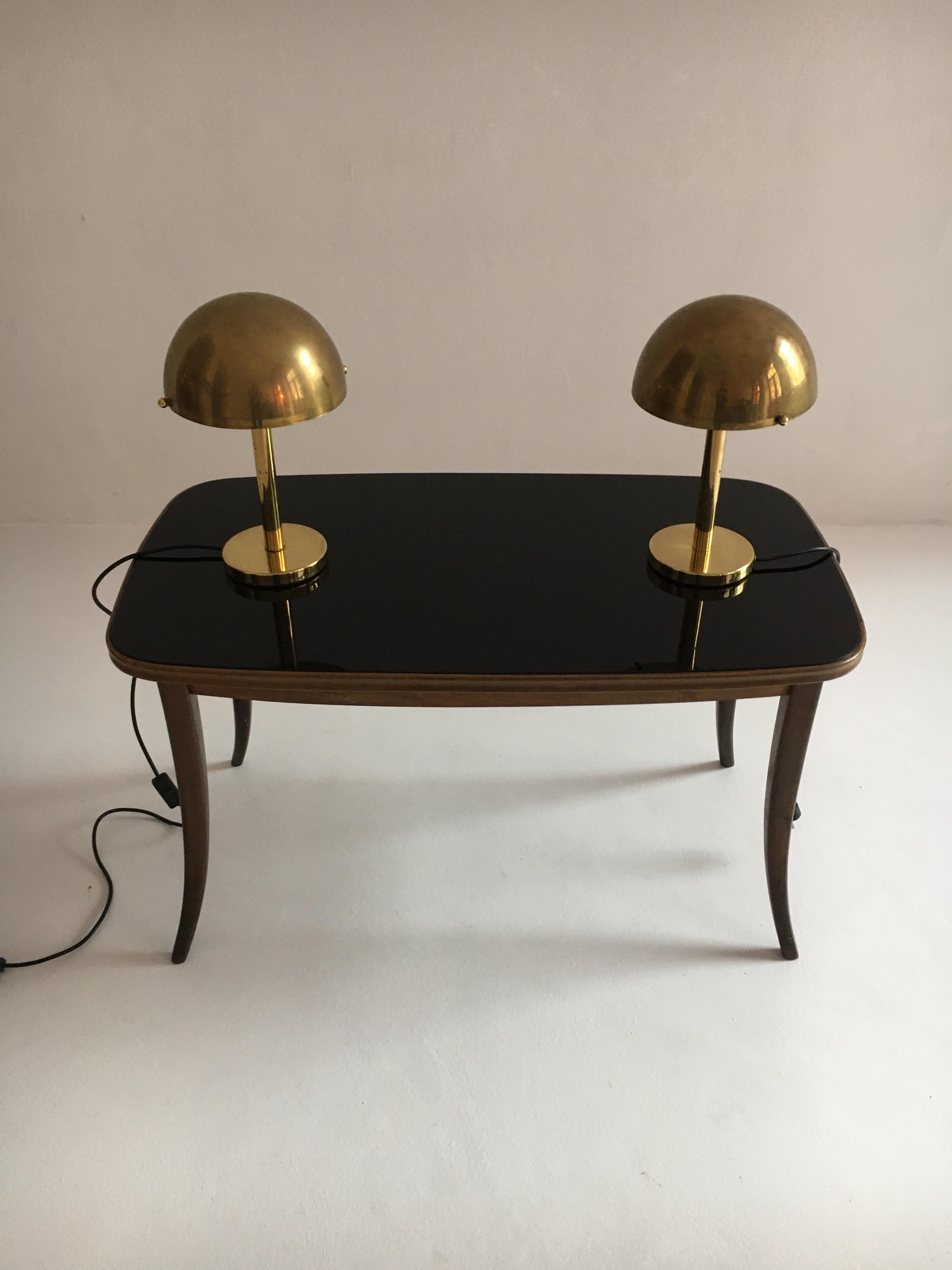 mushroom lamp brass