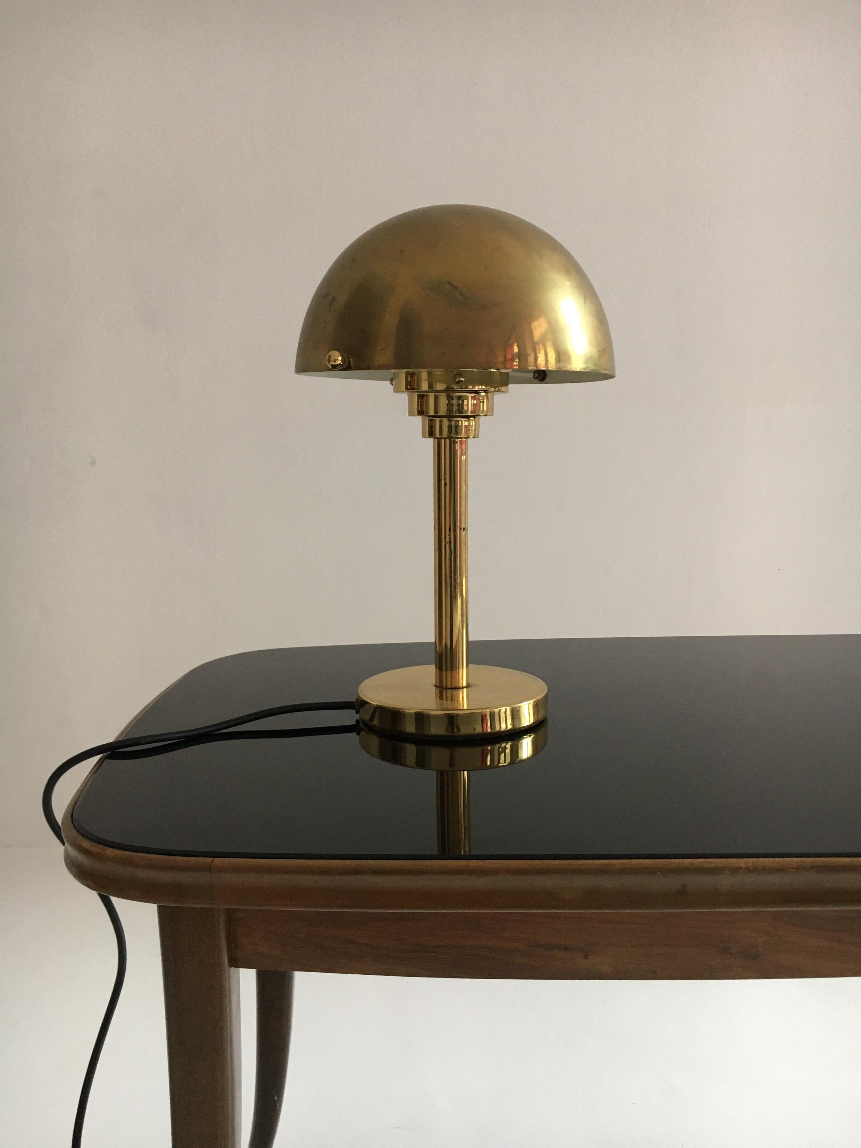 Art Deco Inspired Patinated Brass Mushroom Lamps, Austria, 1970s In Good Condition In Vienna, AT