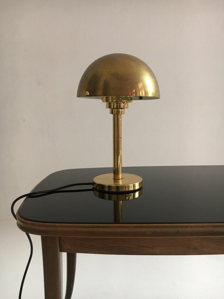 Art Deco Inspired Patinated Brass Mushroom Lamps, Austria, 1970s at