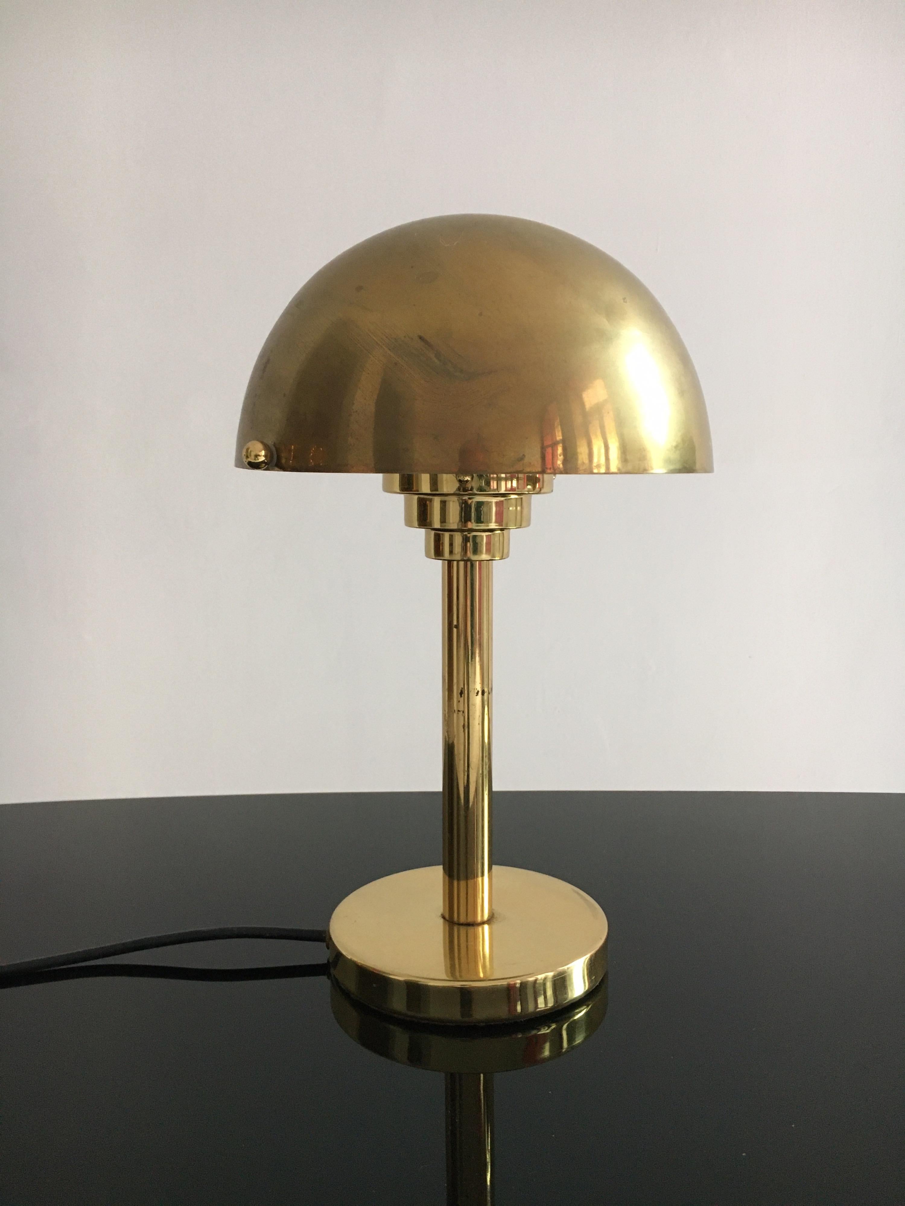 Late 20th Century Art Deco Inspired Patinated Brass Mushroom Lamps, Austria, 1970s