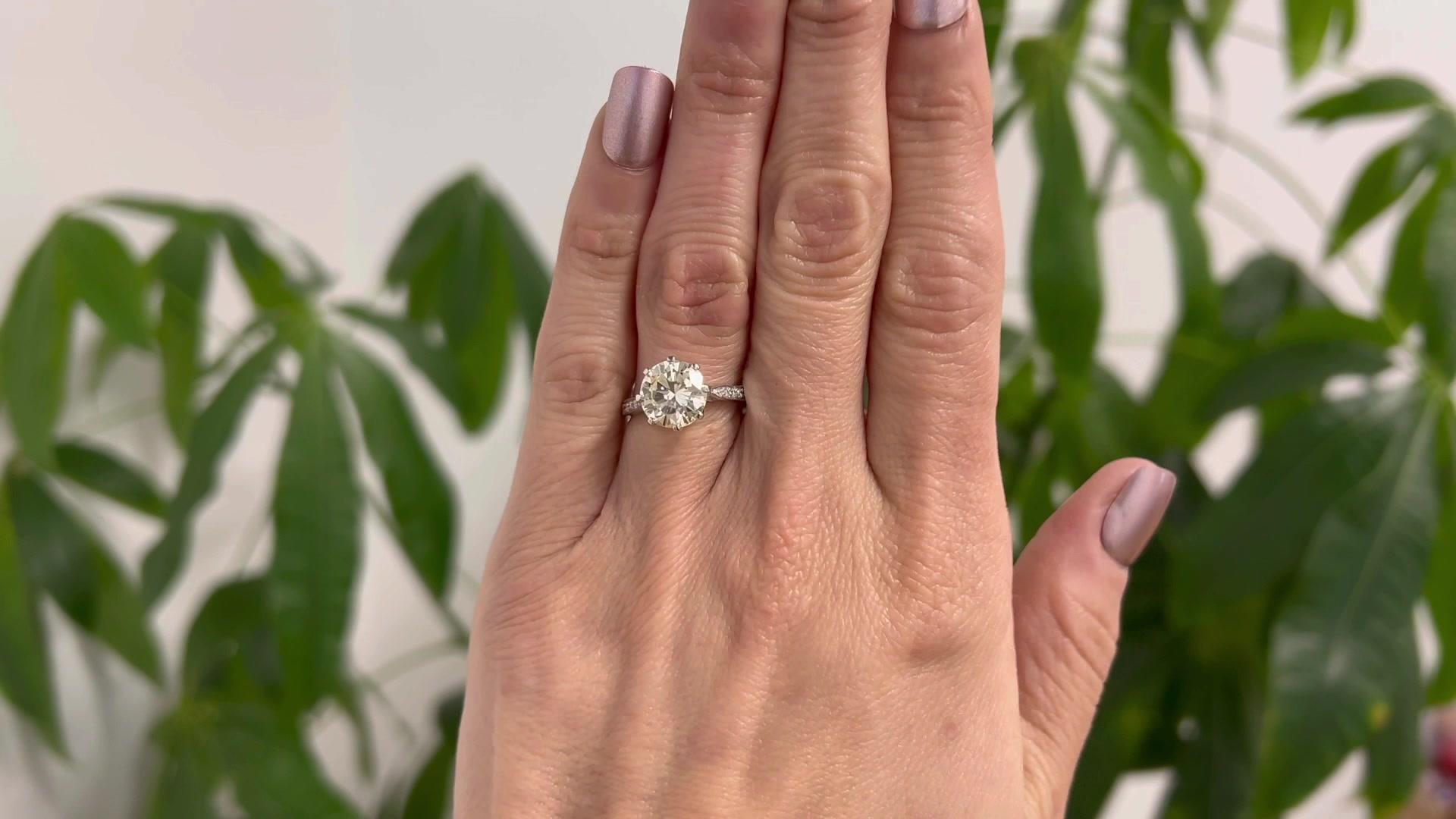 Platin-Verlobungsring, Art déco-inspiriert, Paul Flato, GIA 2,77 Karat Diamant (Brillantschliff)