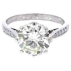 Art Deco Inspired Paul Flato GIA 2.87 Carats Diamond Platinum Engagement Ring
