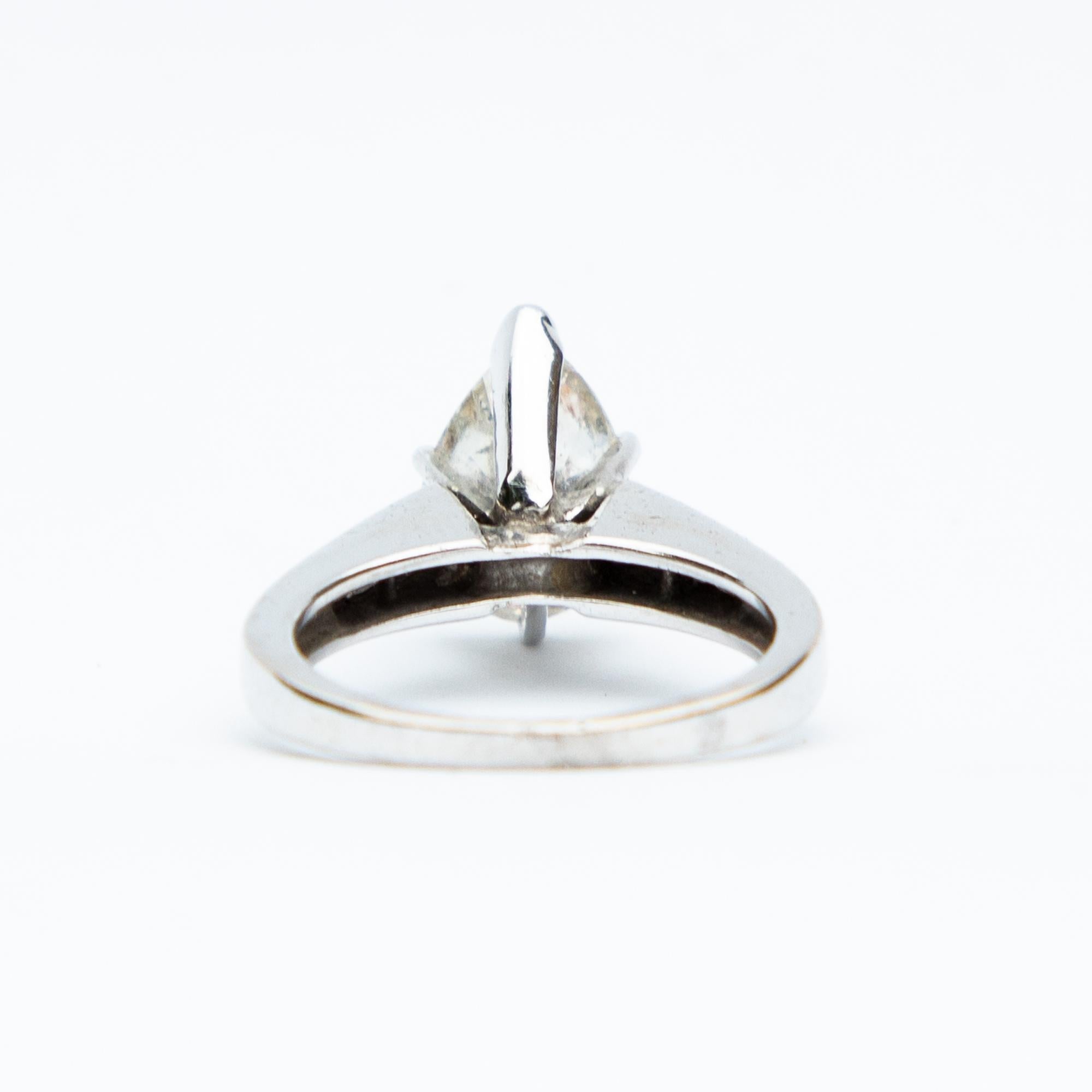 Women's Art Deco Inspired Pear Cut White Gold Diamond Ring