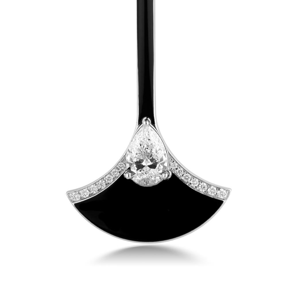 Pear Cut Art Deco Inspired Pear-Shaped Diamond Earrings For Sale