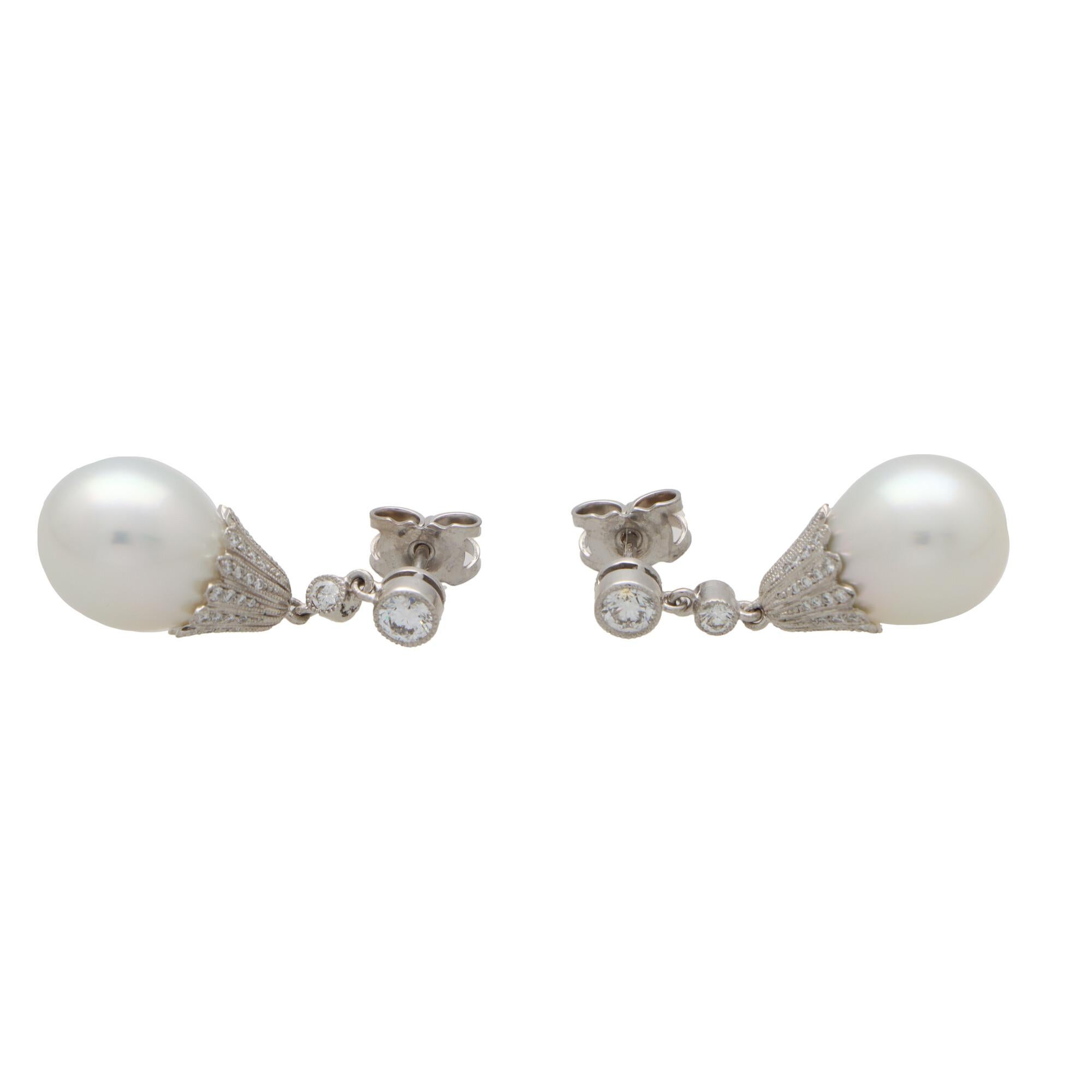 art deco pearl drop earrings