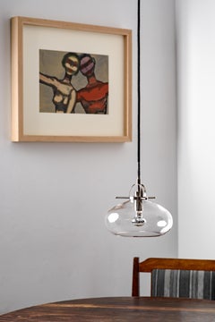 Modern Art Deco Inspired Pendant Lamp with Glass Shade