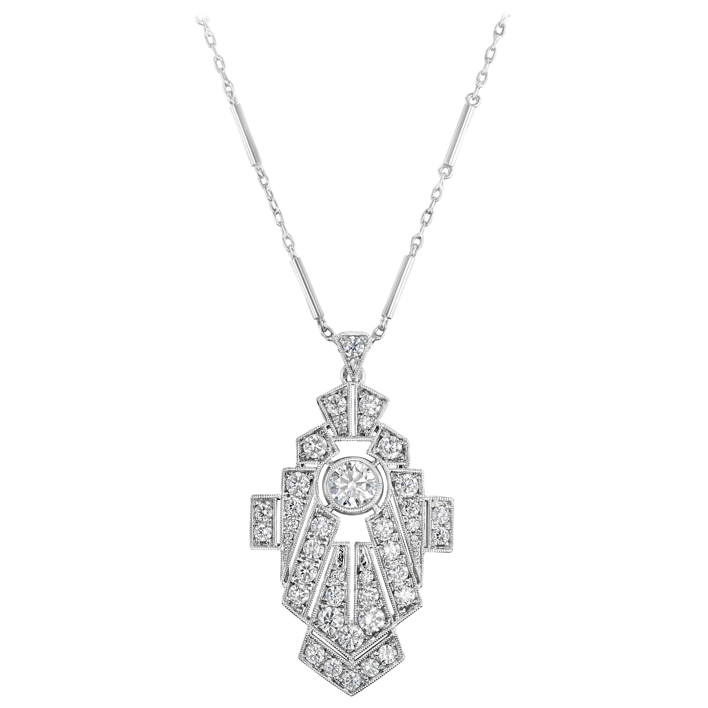 Art Deco Inspired Pendant Necklace