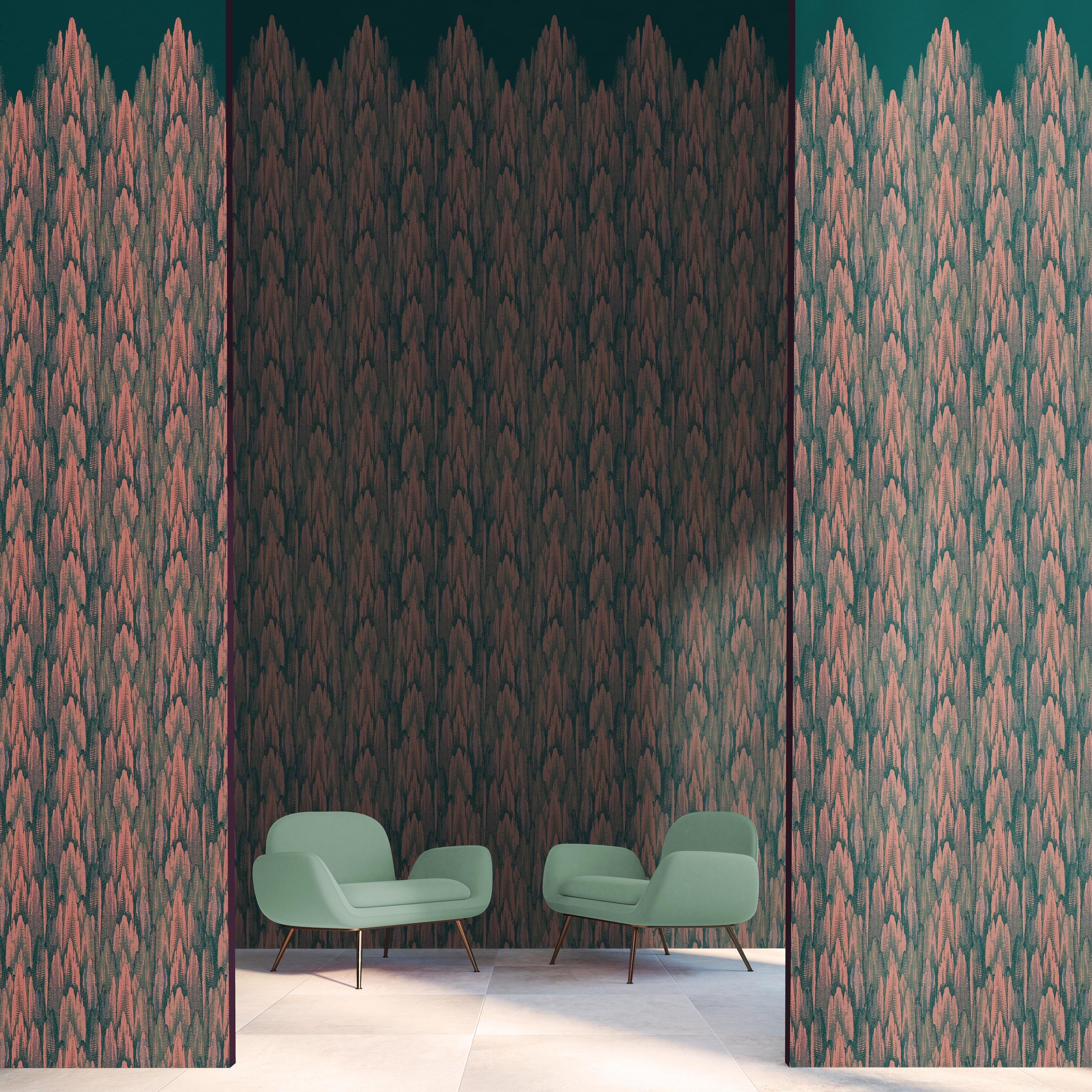MINIMUM ORDER 4 ROLLS FOR A TOTAL OF 44 YARDS.

Grotto Rambouillet.

This design is inspired by the grottoes often present in European gardens from the 15th to the 19th century. The outsides of garden grottoes are often designed to look like an