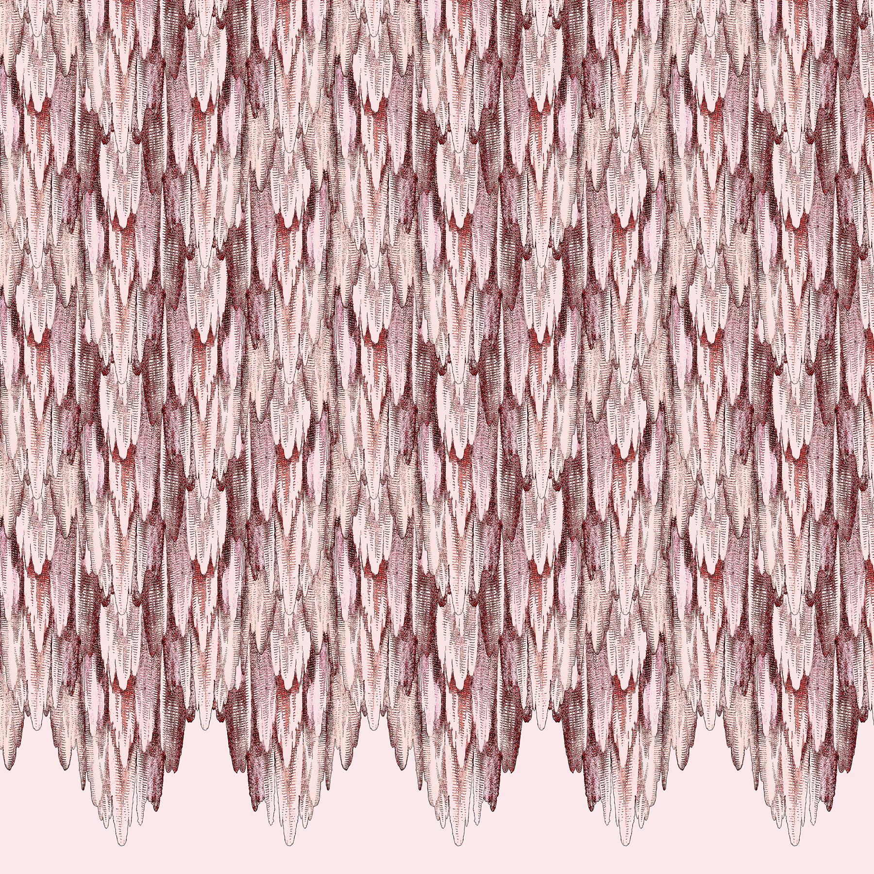 MINIMUM ORDER 4 ROLLS FOR A TOTAL OF 44 YARDS.

Grotto Pink Quartz. This colorway is printed on our exclusive Mica coated grounds, which lend an amazing shimmer to the wall.

This design is inspired by the grottoes often present in European gardens