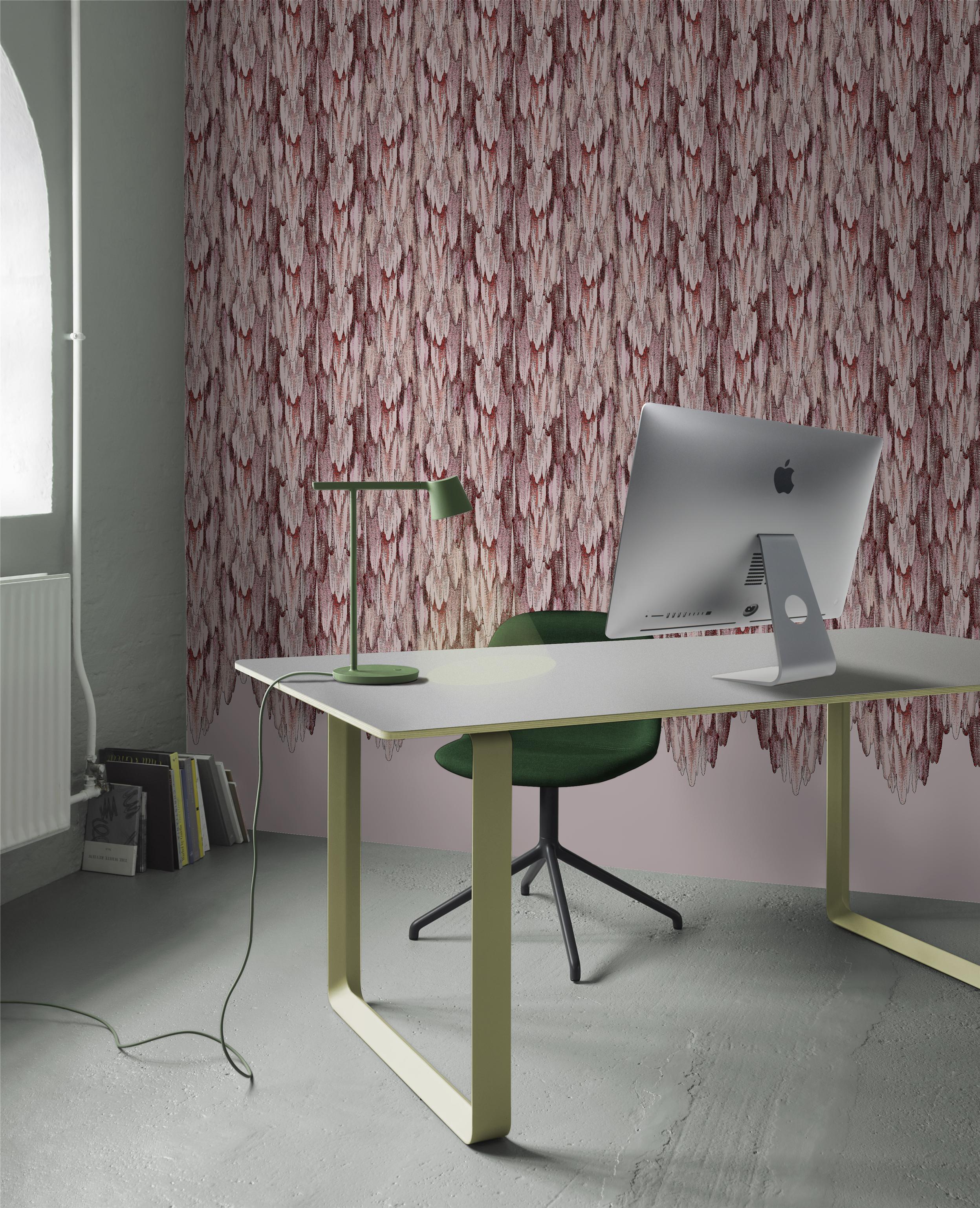Art Deco Inspired Pink Wallpaper Panels: Grotto Pink Quarts In New Condition For Sale In AMSTERDAM, NH