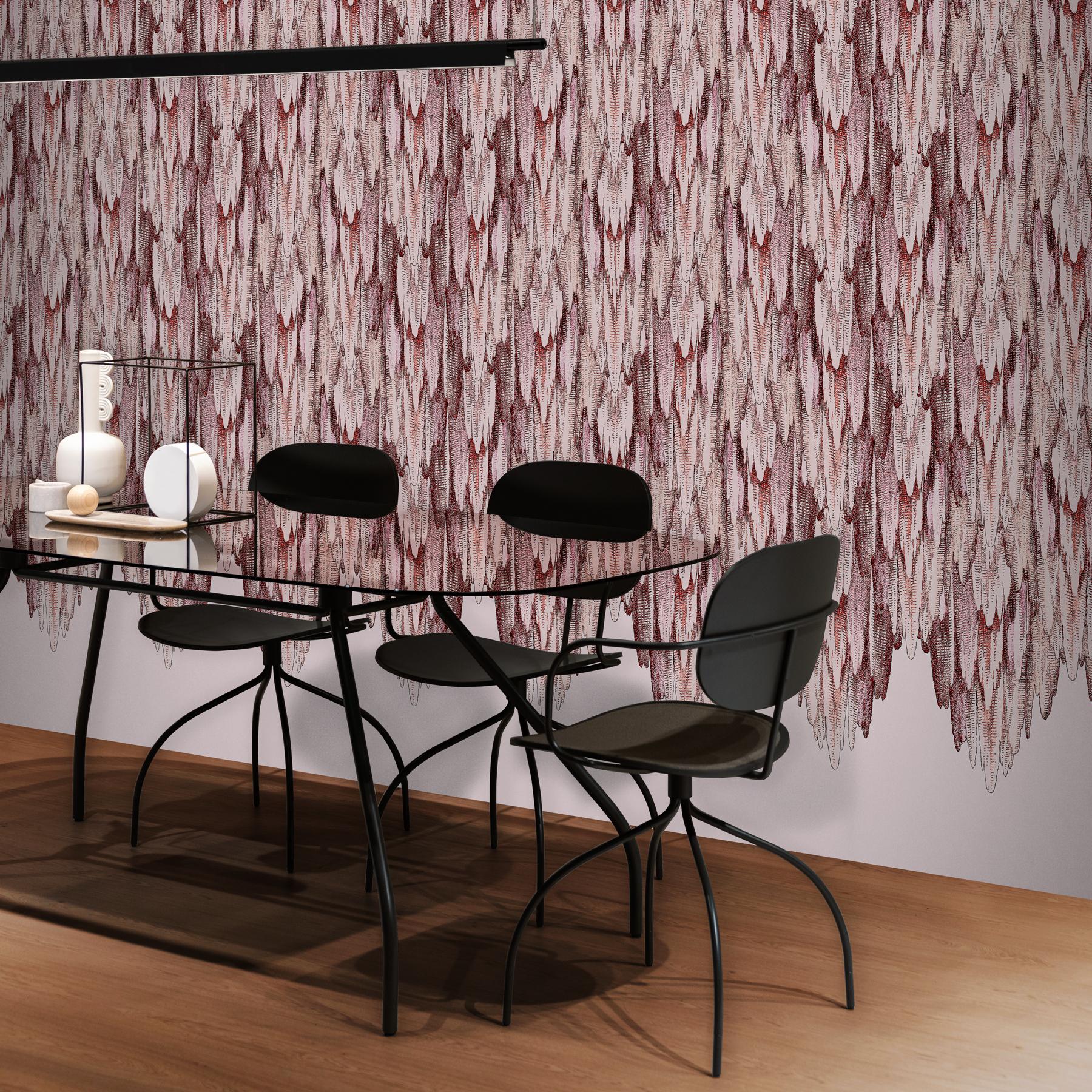 Contemporary Art Deco Inspired Pink Wallpaper Panels: Grotto Pink Quarts For Sale