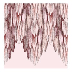 Art Deco Inspired Pink Wallpaper Panels: Grotto Pink Quarts
