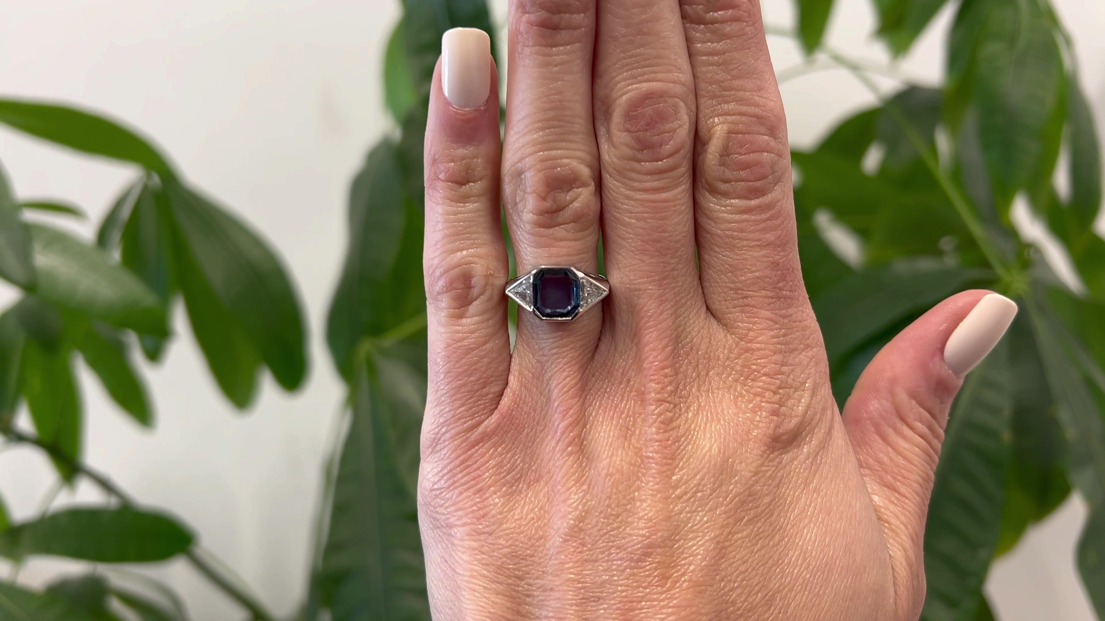 portrait cut sapphire ring