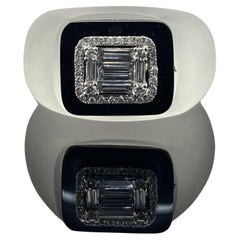 Art Deco Inspired Rock Crystal, Diamond And Black Onyx Cocktail Ring