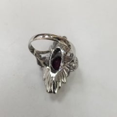 Retro-Cocktailring mit Rubin und Diamant im Art déco-Stil