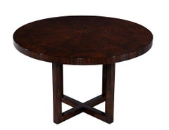 Art Deco Inspired Sapele Wood Round Dining Table