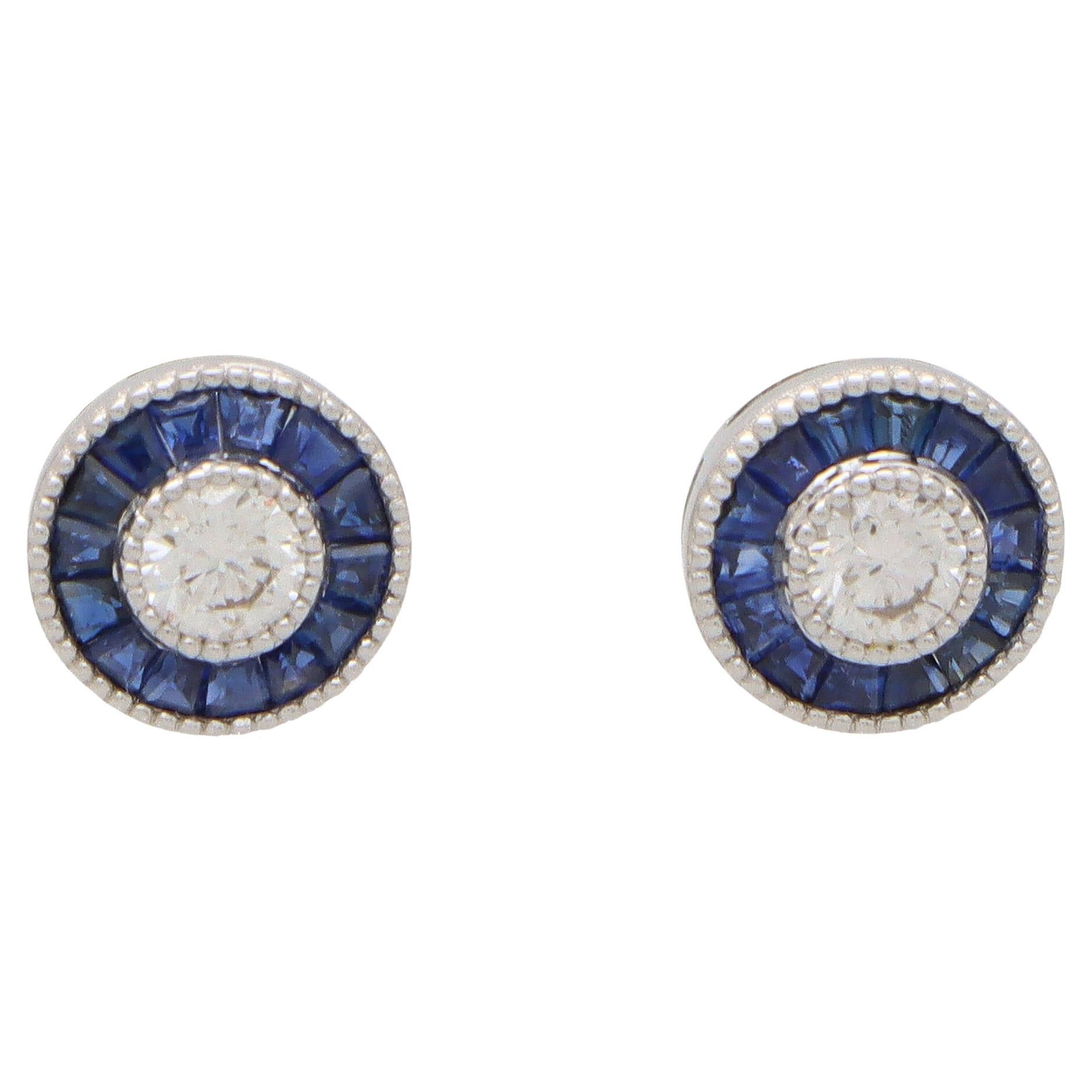 Sapphire and Diamond Target Style Earrings For Sale at 1stDibs | target ...