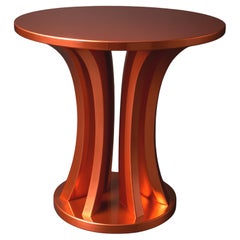 Art Deco Inspired Copper Gilt Circular Pedestal Table, 20th Century