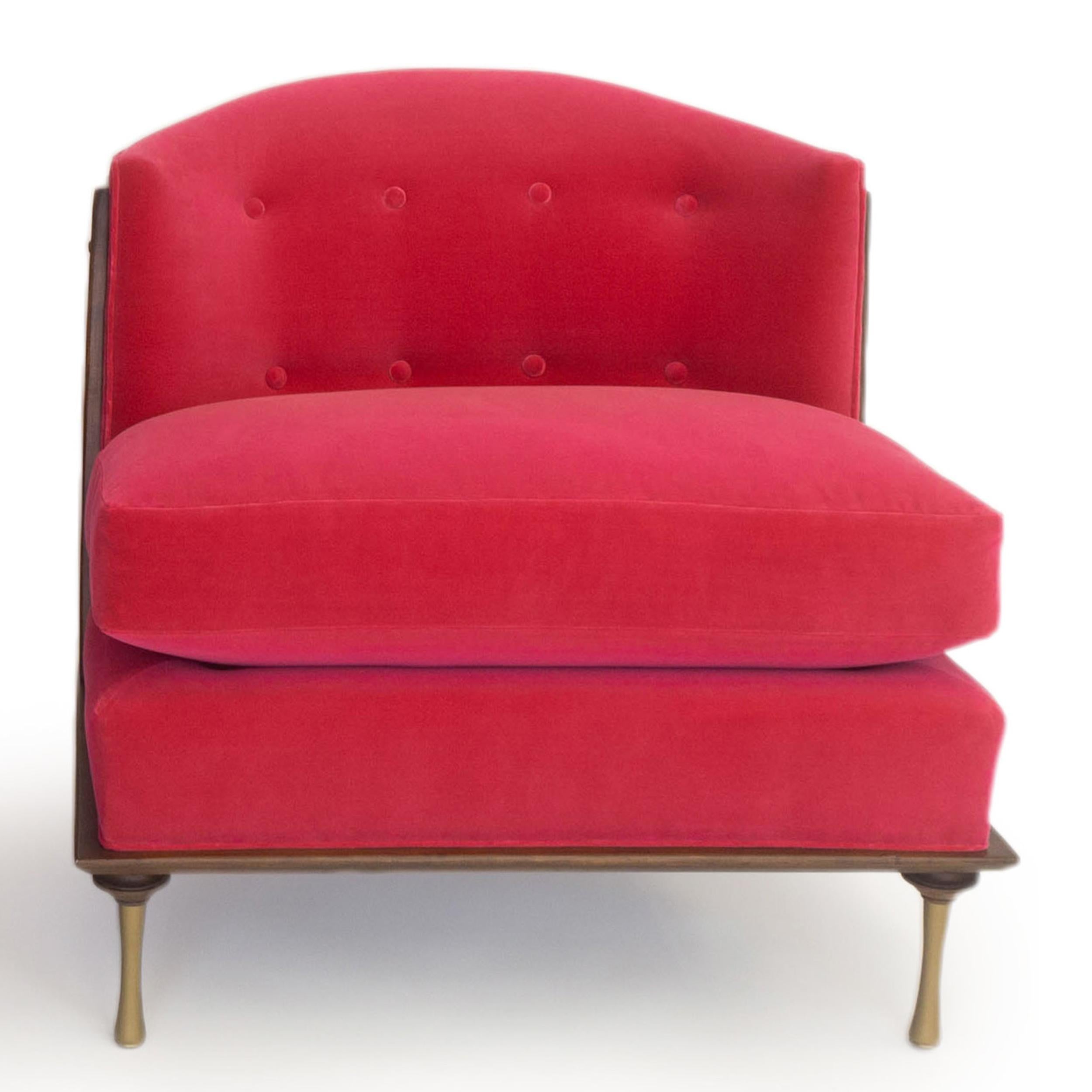 American Art Deco Inspired Slipper Chair For Sale
