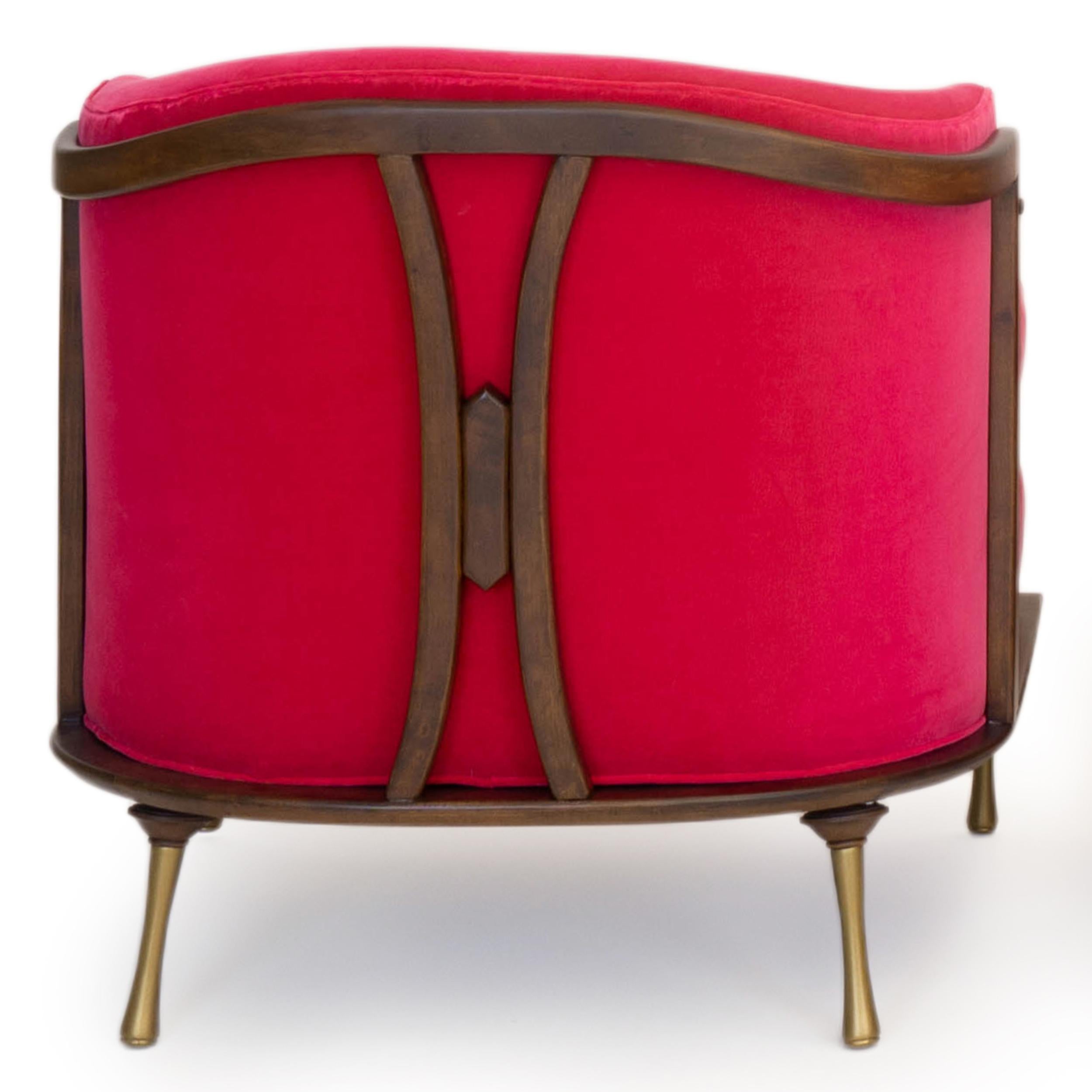 Walnut Art Deco Inspired Slipper Chair For Sale
