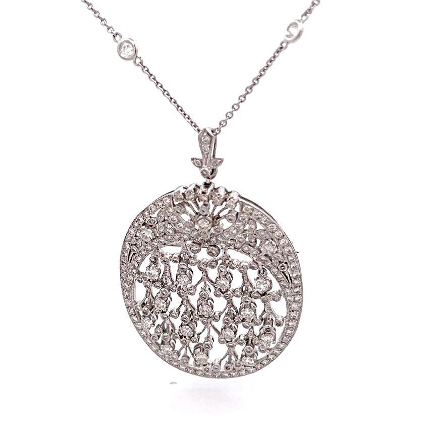 Men's Art Deco Inspired Sonia B. Diamond Necklace Pendant For Sale