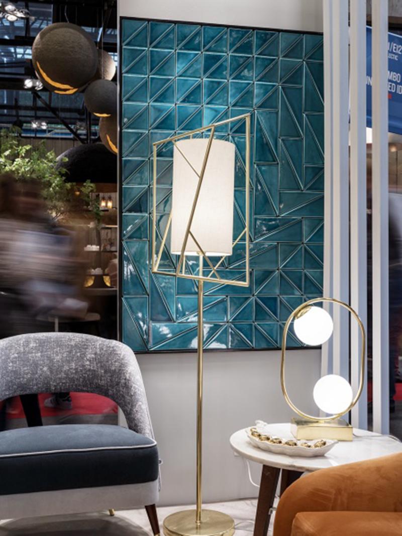 Art Deco Inspired Star III Pendant Lamp Yellow Sun and Linen Shade For Sale 4