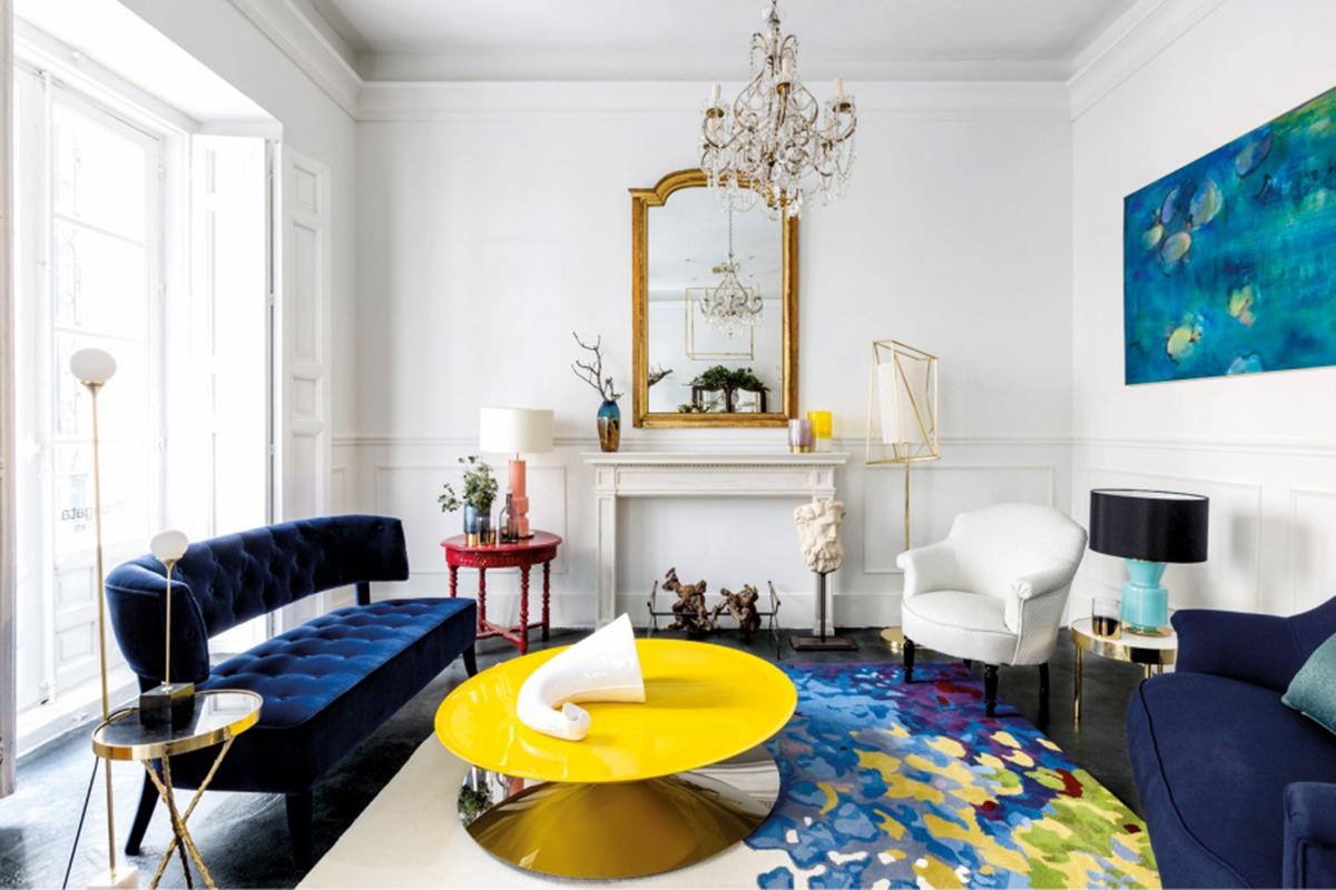 Art Deco Inspired Star III Pendant Lamp Yellow Sun and Linen Shade In New Condition For Sale In Lisbon, PT