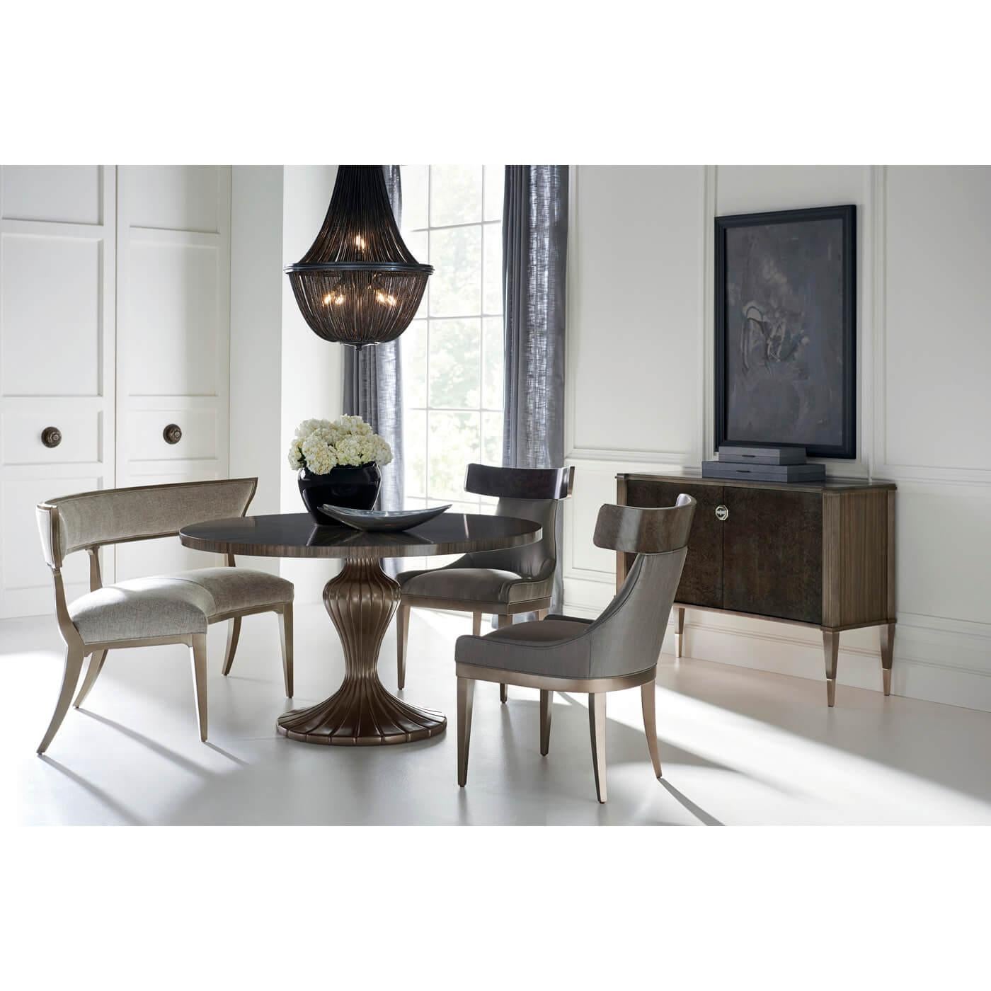 Contemporary Art Deco Inspired Style Round Dining Table For Sale