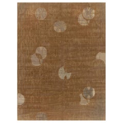 Art Deco Inspired Tibetan Rug in Brown and Beige by Doris Leslie Blau