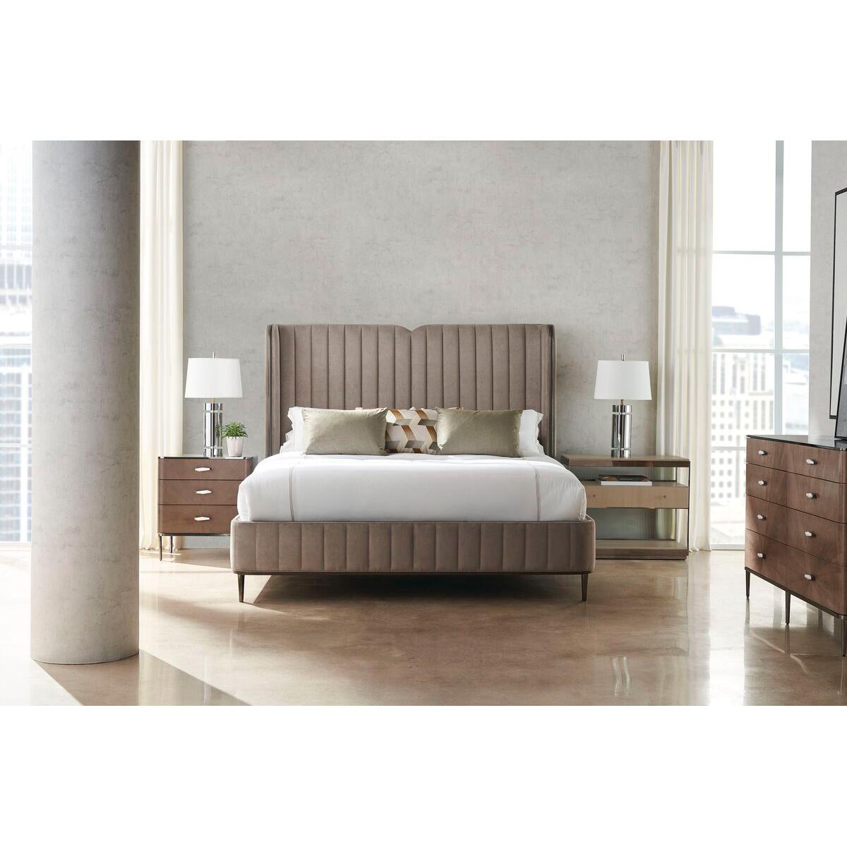 Art Deco Inspired Velvet Queen Bed For Sale 1