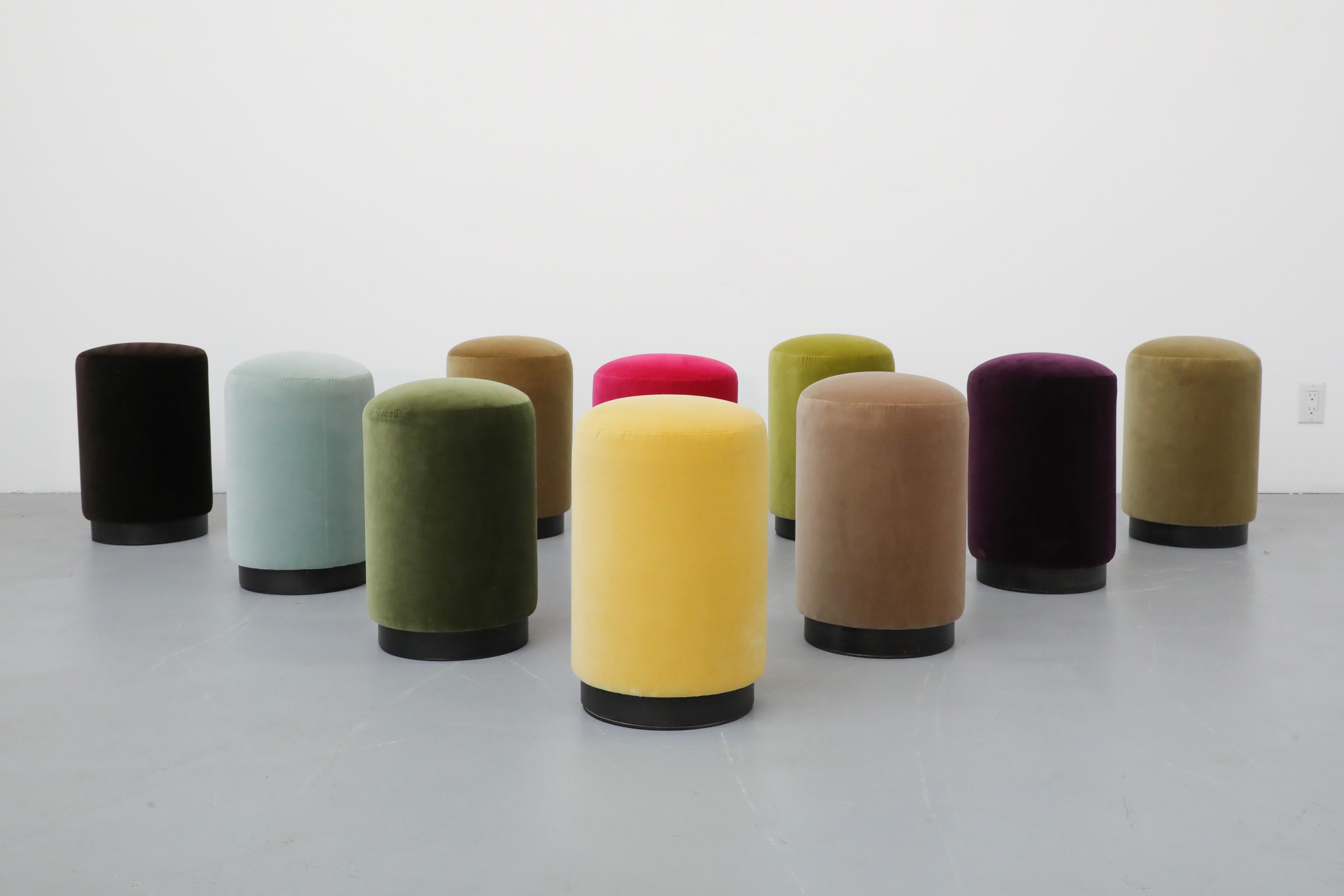 Custom made Art Deco inspired velvet stools. These cute little 