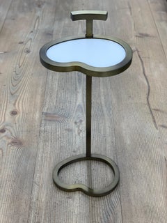 Art Deco Inspired Vesper Martini Table Bean Shape in Antique Brass Plated