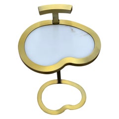 Art Deco Inspired Vesper Martini Table Bean Shape in Brushed Brass Plated