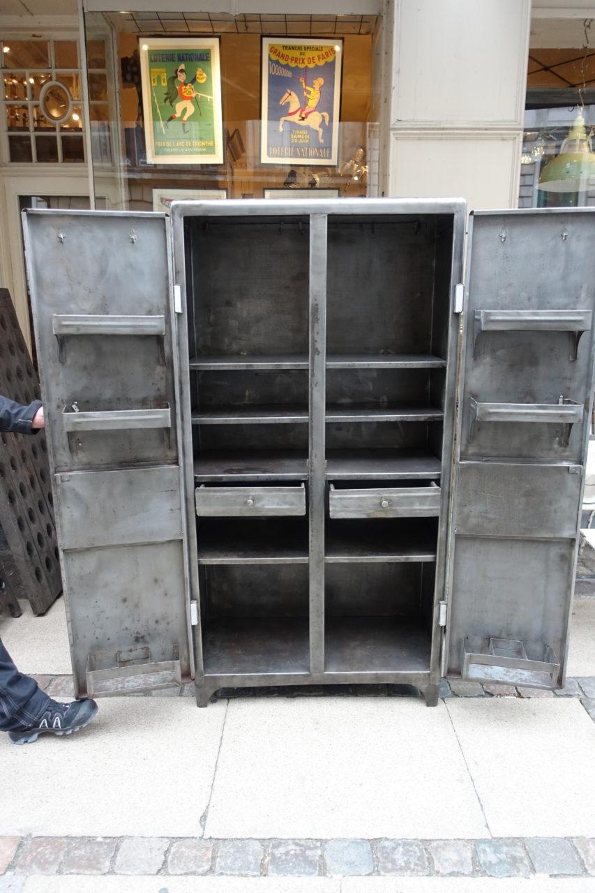 Art Deco Inspired Vintage French Iron Kitchen Pantry Cupboard 1