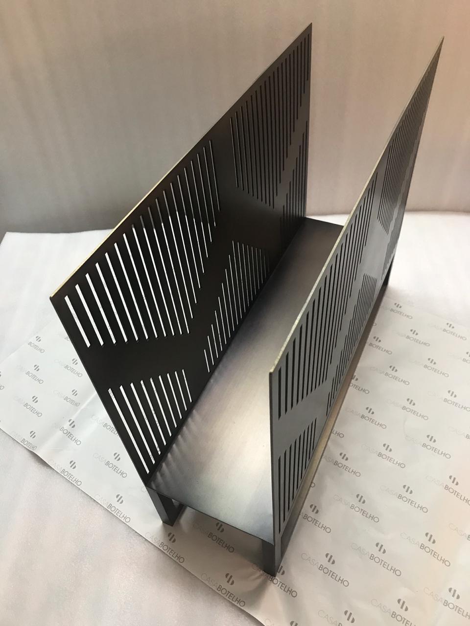 Art Deco Inspired Vulcano Magazine Holder in Dark Bronze 1