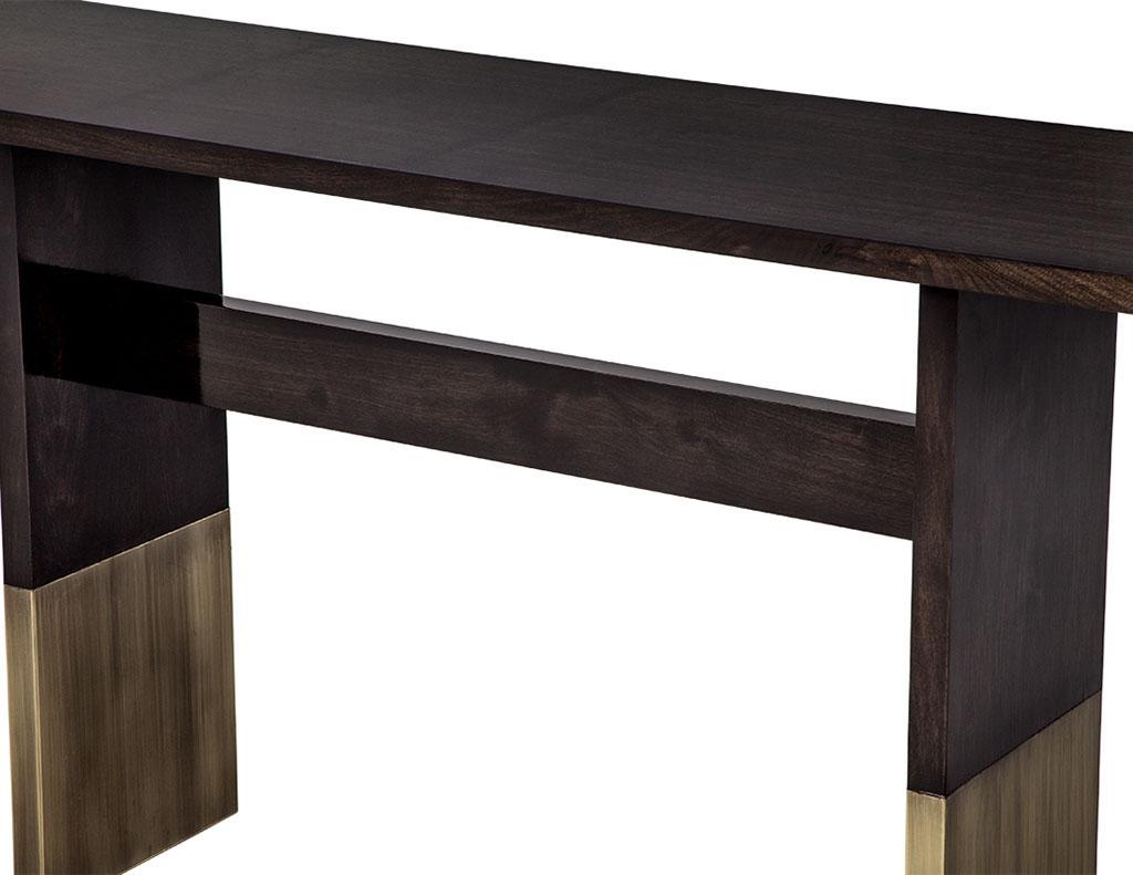 Canadian Art Deco Inspired Walnut Console Table Made by Carrocel For Sale