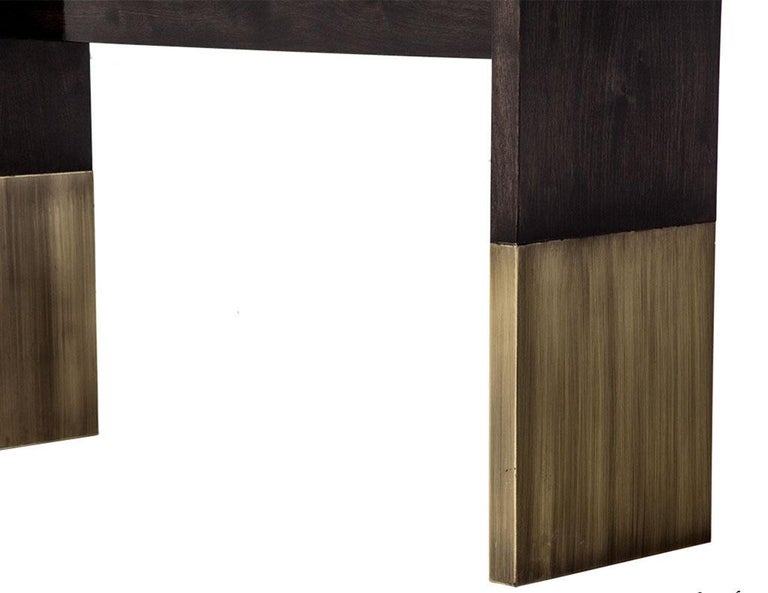 Art Deco Inspired Walnut Console Table Made by Carrocel For Sale at